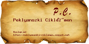 Peklyanszki Ciklámen névjegykártya